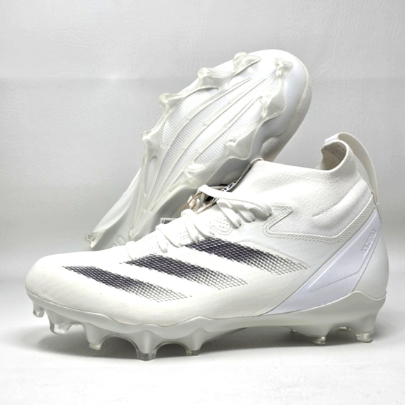 Adidas Adizero Impact+ Football Cleats White Silver IG9941 Men's Size 10 New - Picture 1 of 12